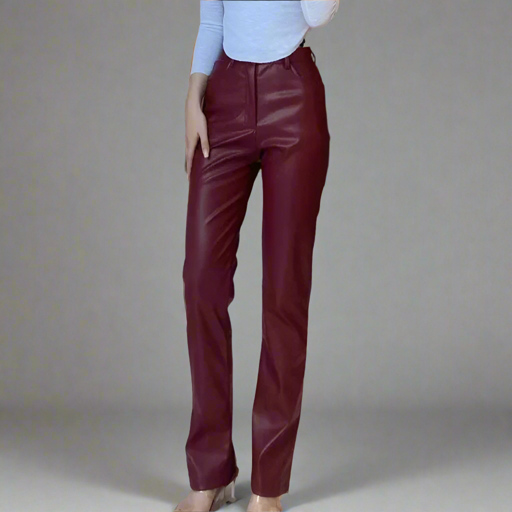 HIGH WAIST LEATHER PANT - Anya