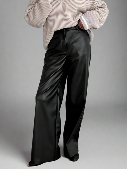 HIGH WAIST LEATHER PANTS - Hanna