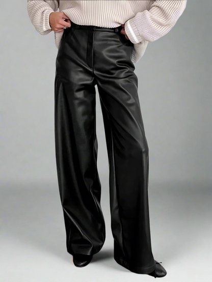 HIGH WAIST LEATHER PANTS - Hanna