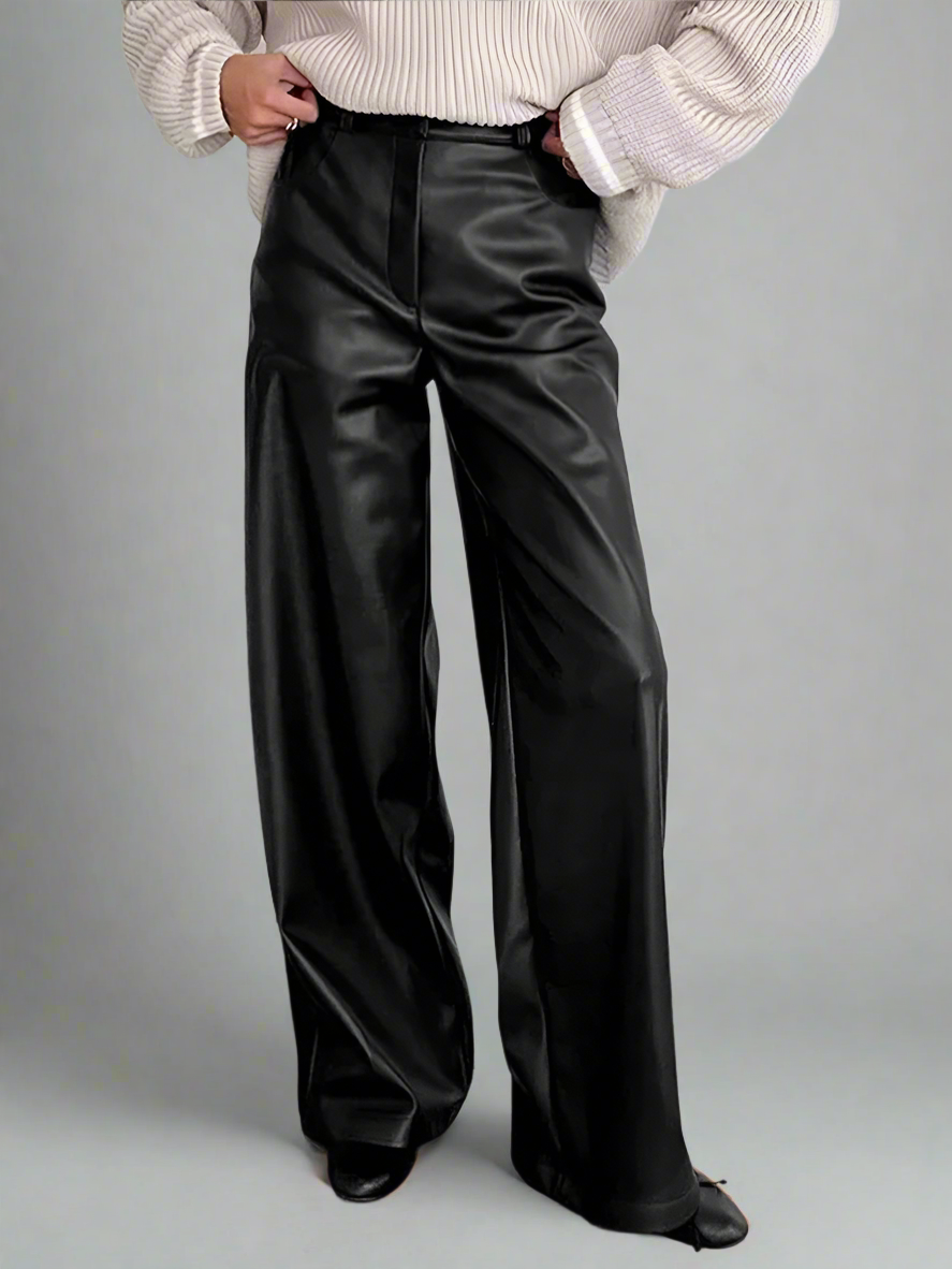 HIGH WAIST LEATHER PANTS - Hanna