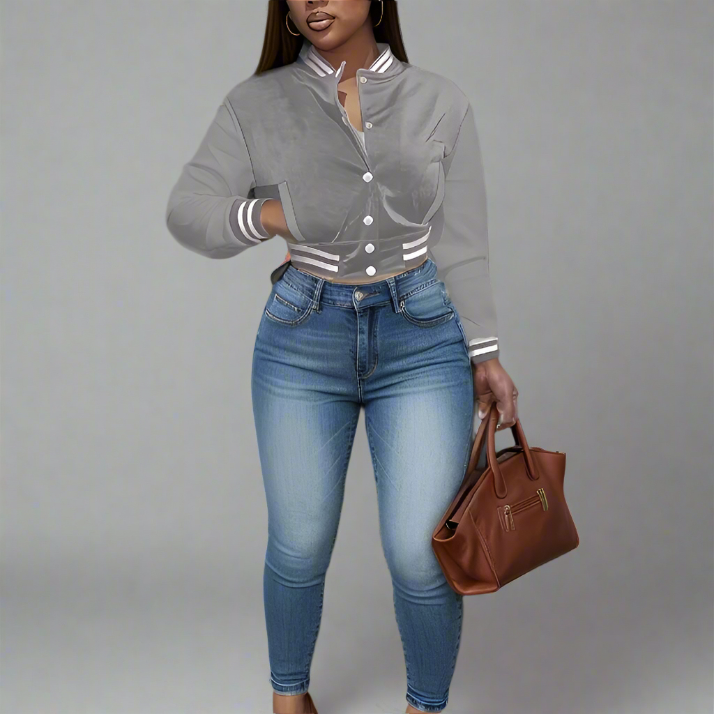 BASEBALL CROPPED JACKET - Imani