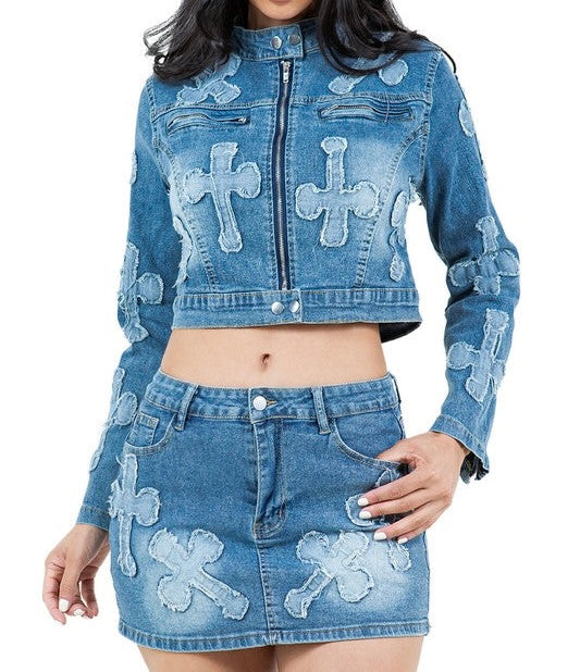 DENIM TWO PIECE SET - Jane