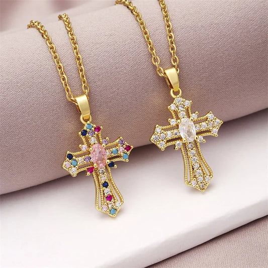 COLORFUL CROSS NECKLACE