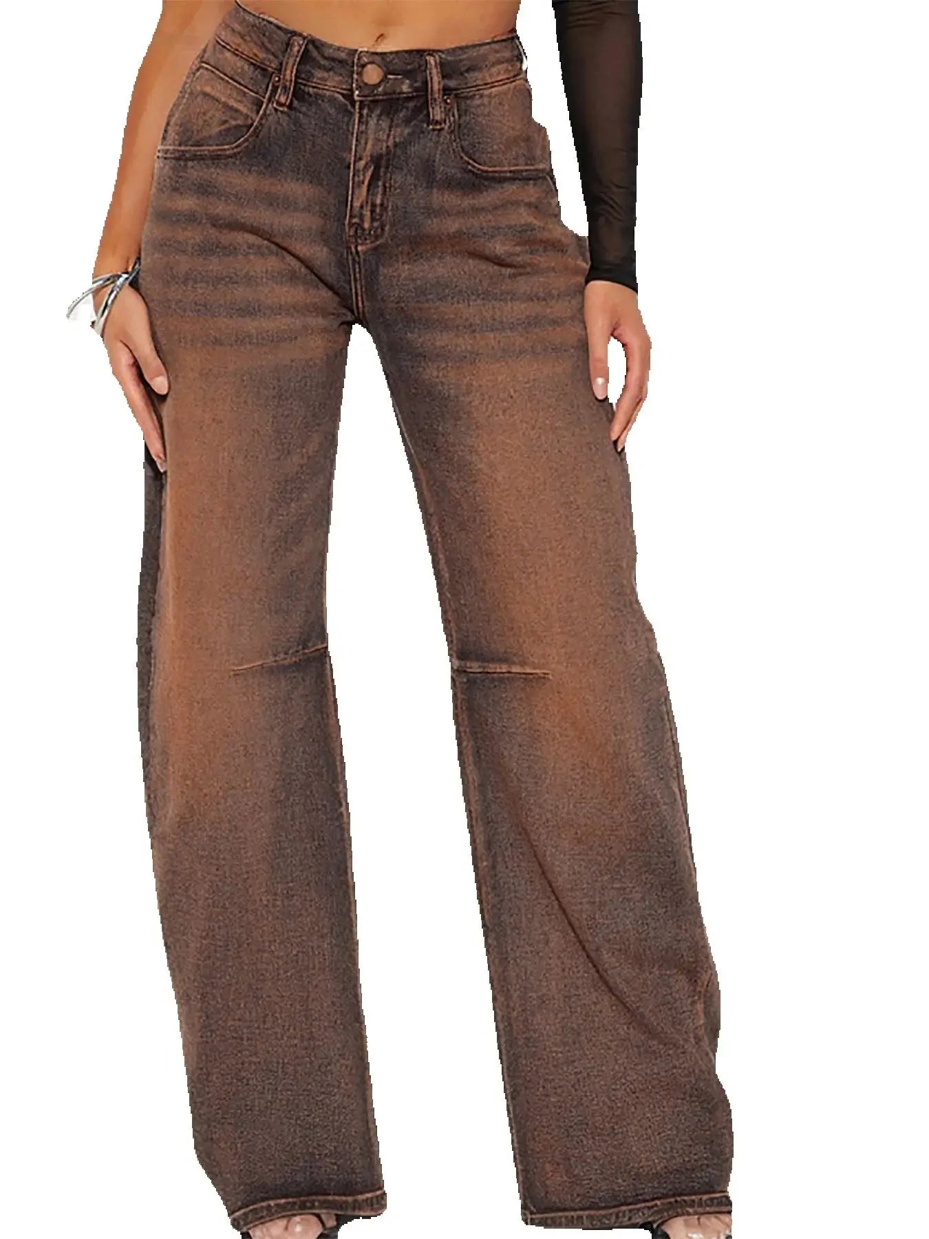 DENIM BROWN JEANS - Andria