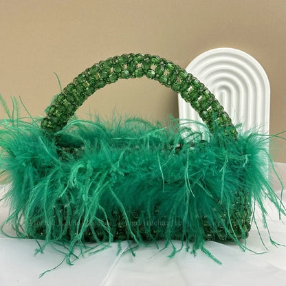 FEATHER HANDBAG