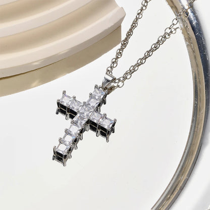 CRYSTAL CROSS NECKLACE