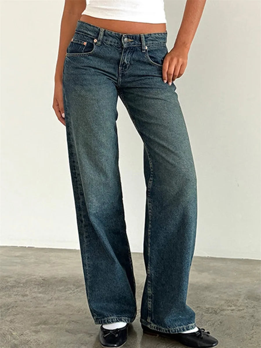 DENIM LOW WAIST PANTS - Lori