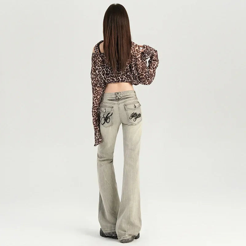 DENIM LOW WAIST PANTS - Mina