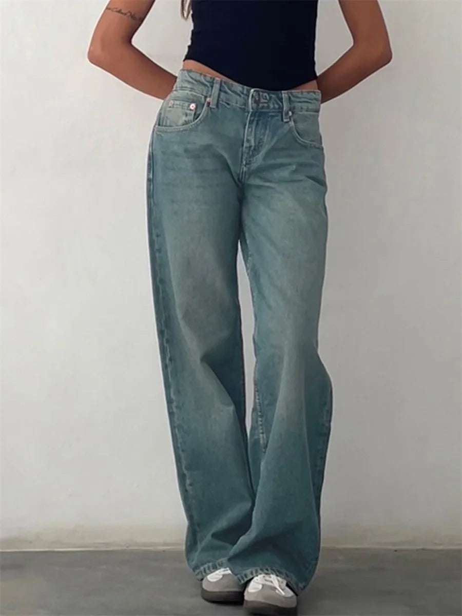 DENIM LOW WAIST PANTS - Lori