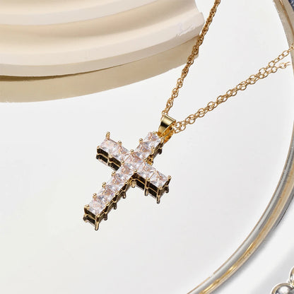 CRYSTAL CROSS NECKLACE