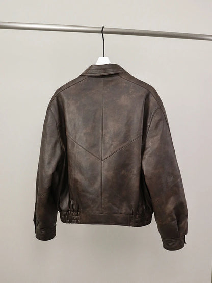 RETRO LEATHER JACKET - Sunny