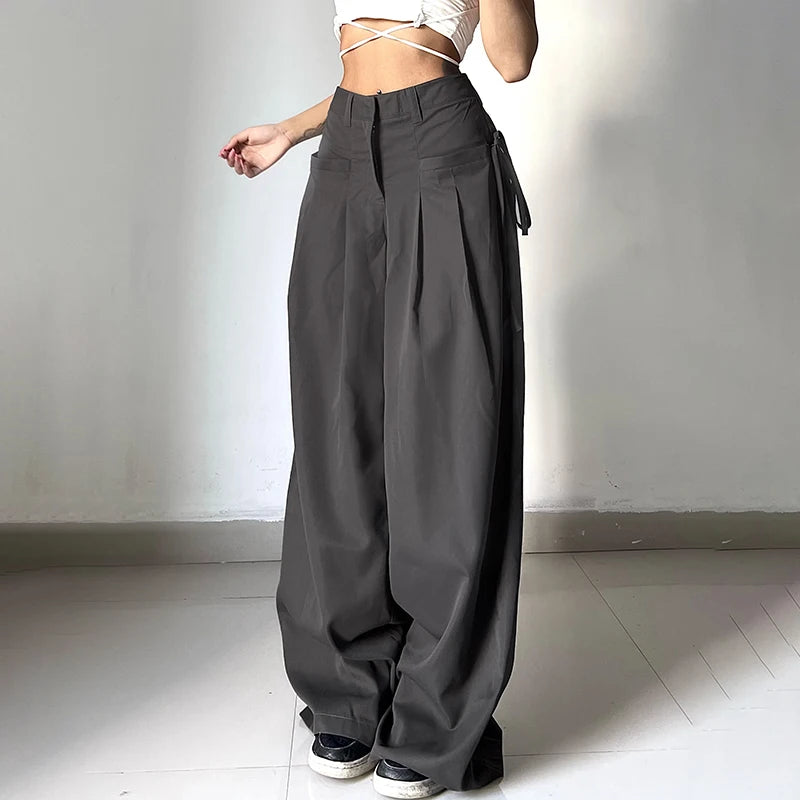 HIGH WAIST BAGGY PANTS - Mikka