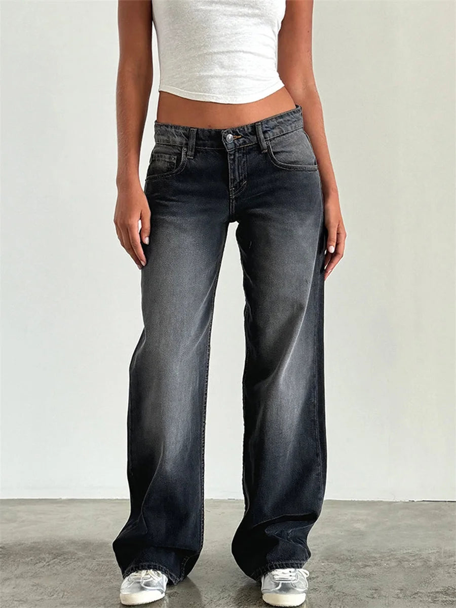 DENIM LOW WAIST PANTS - Lori