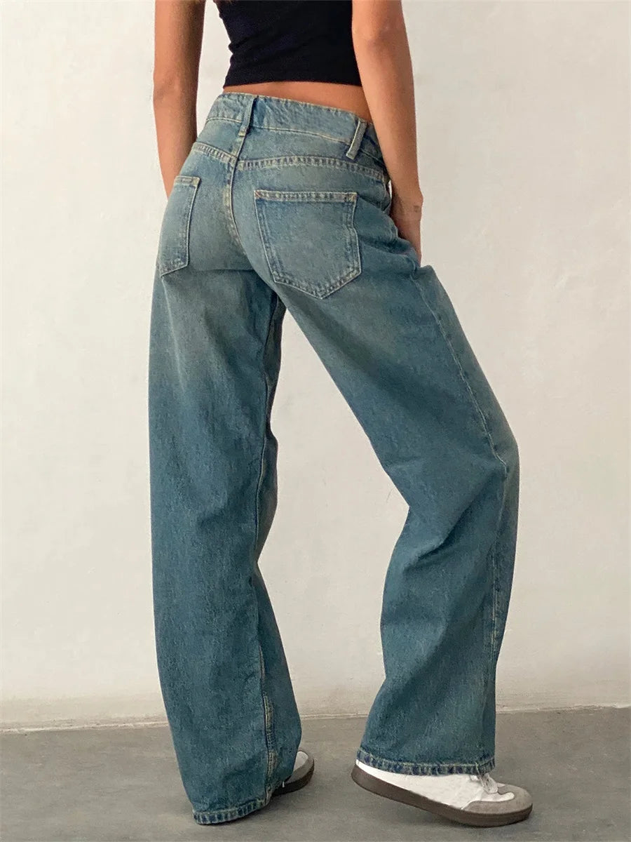 DENIM LOW WAIST PANTS - Lori