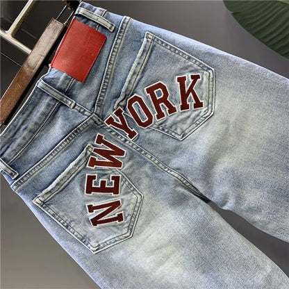 DENIM JEANS NY PRINT - Asya