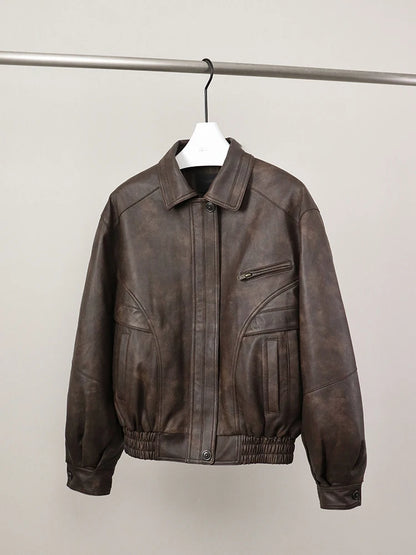 RETRO LEATHER JACKET - Sunny