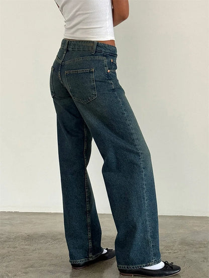 DENIM LOW WAIST PANTS - Lori