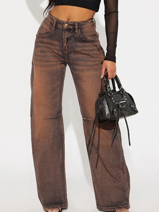 DENIM BROWN JEANS - Andria