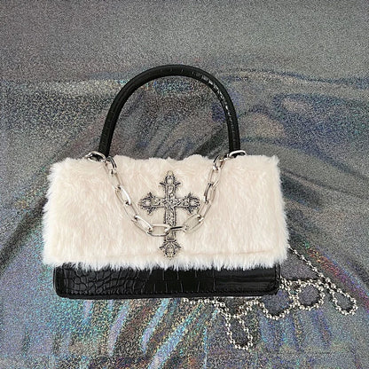 CROSS FUR HANDBAG