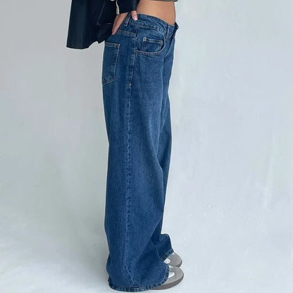 DENIM LOW WAIST BAGGY JEANS - Bronya