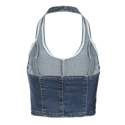 BACKLESS DENIM TANK TOP - Britney