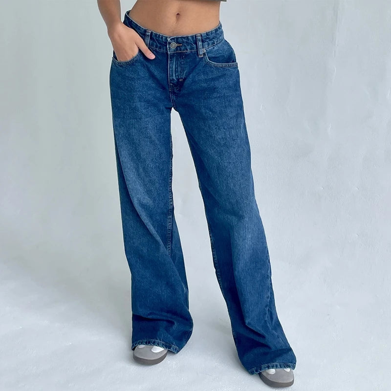 DENIM LOW WAIST BAGGY JEANS - Bronya