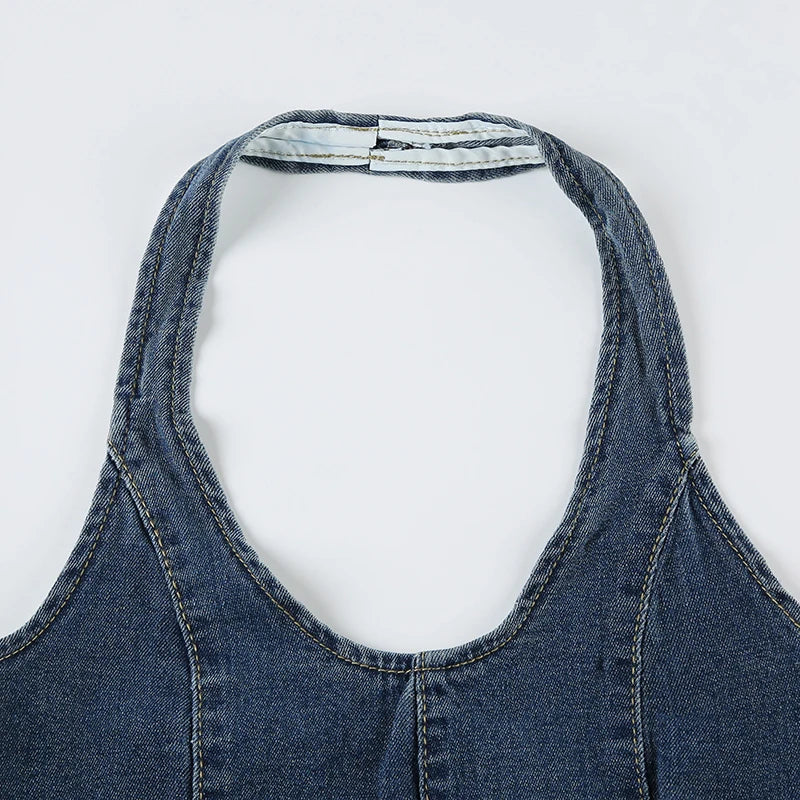 BACKLESS DENIM TANK TOP - Britney