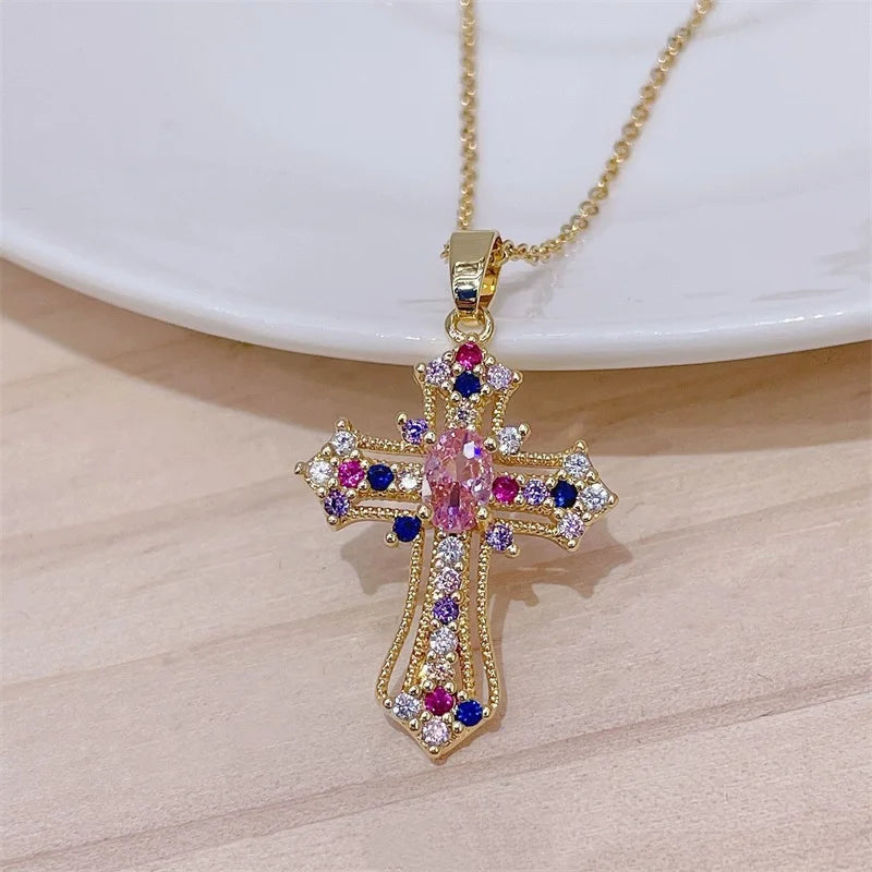 COLORFUL CROSS NECKLACE