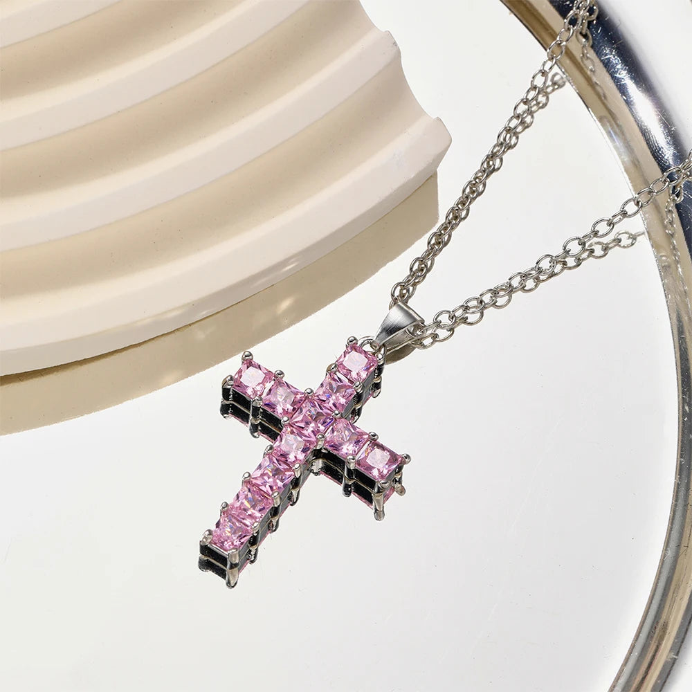 CRYSTAL CROSS NECKLACE