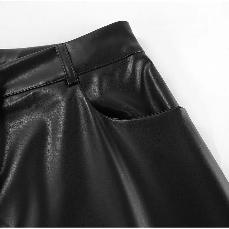 HIGH WAIST LEATHER PANTS - Hanna