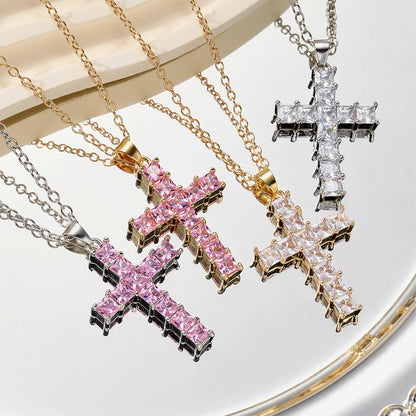 CRYSTAL CROSS NECKLACE