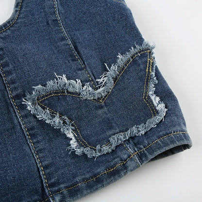 BACKLESS DENIM TANK TOP - Britney