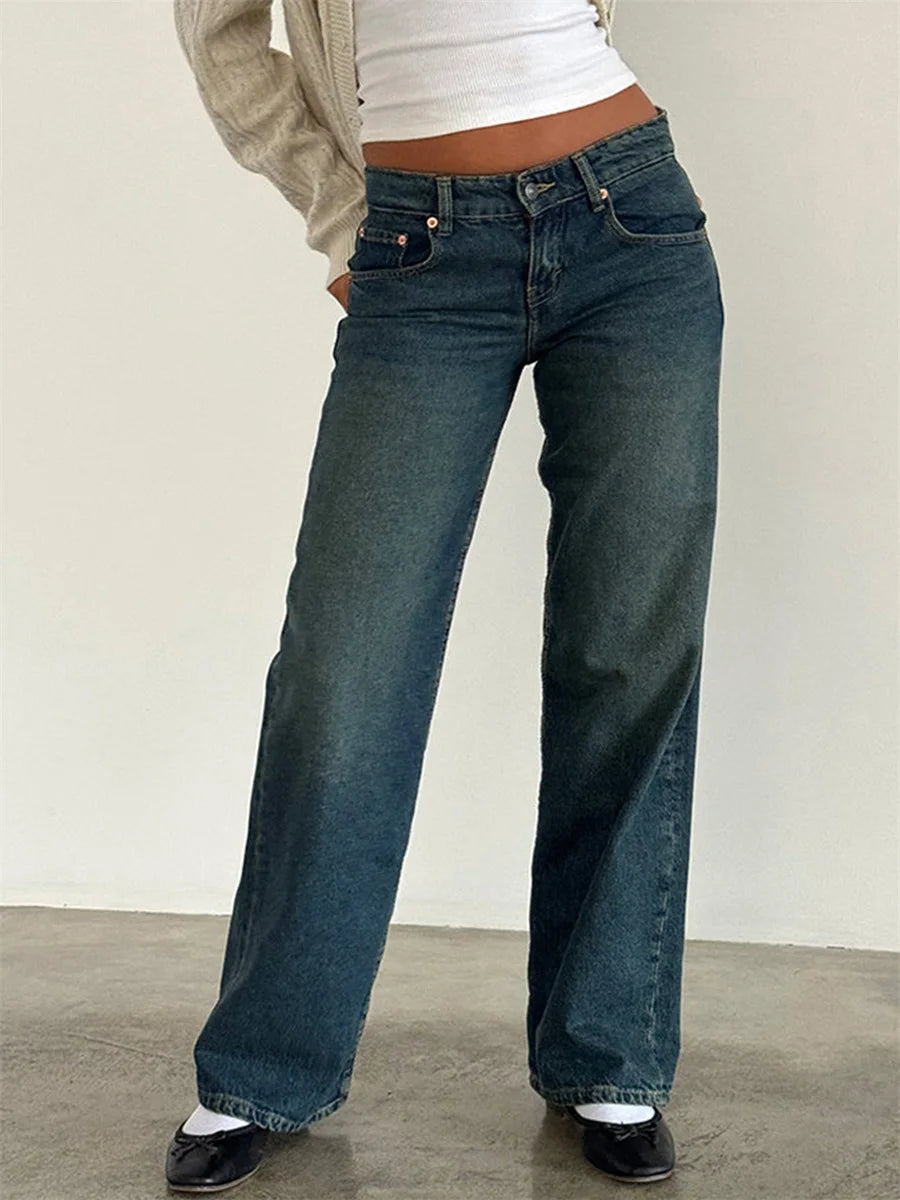 DENIM LOW WAIST PANTS - Lori